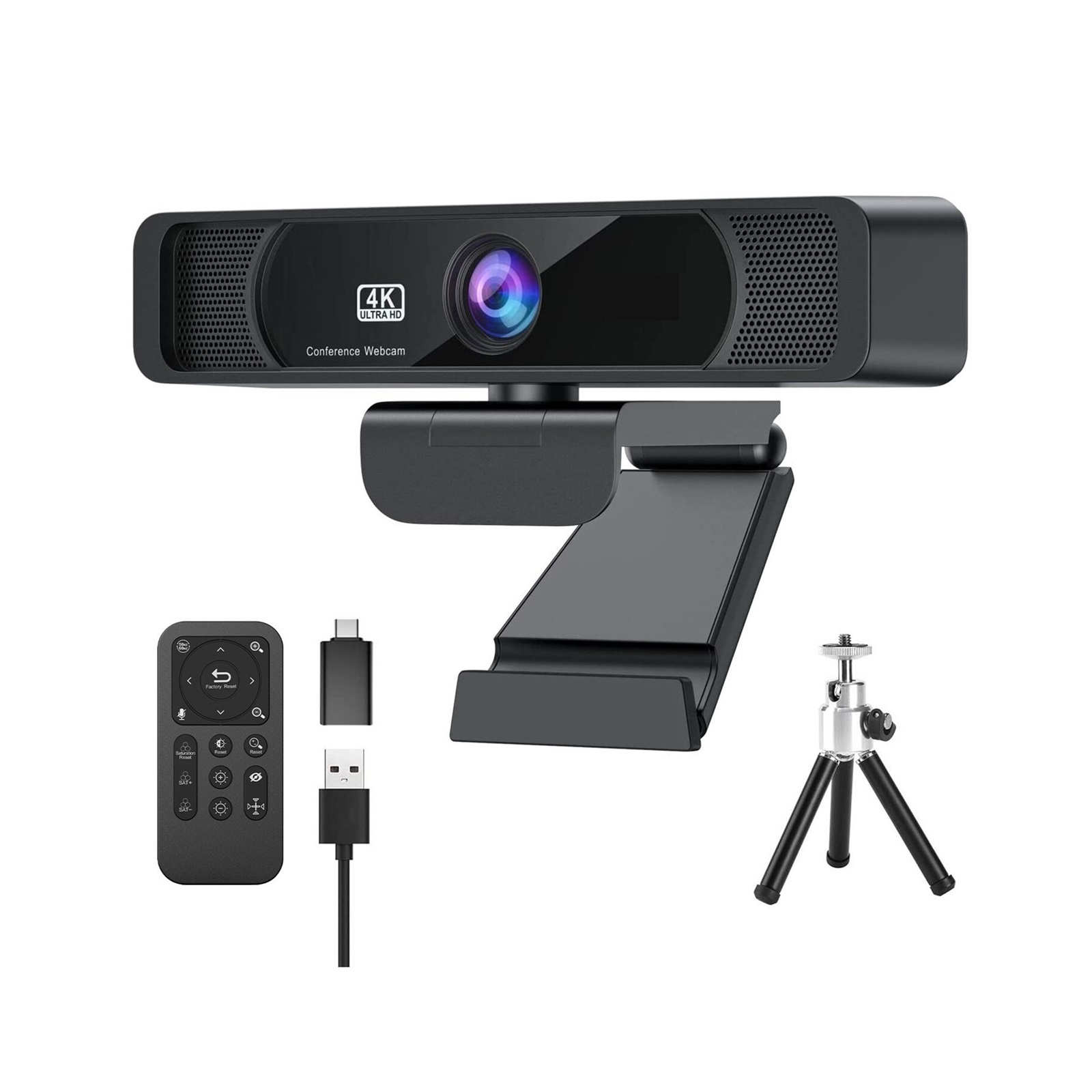 Webcam HD 4K 30Fps 120 Wide Angle Webcam Wtih Microphone Remote Control Streaming PC For Conferencing, Live Streaming