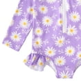 thumbnail image 4 of Luvoko Toddler Girls' Long Sleeve Colorful Floral Swimsuit With Full Zip | UPF 50+ Rash Guard For Hot Spring & Beach Resort Extra Small Girls Swimsuit Swim Suit Girl Heart Bathing Suit Toddler Girl, 4 of 5