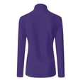 thumbnail image 5 of Mefallenssiah Mode Femmes Col Roulé Uni Manches Longues Tricot T-Shirt Ajusté Blouse Hauts Violet G, 5 of 5