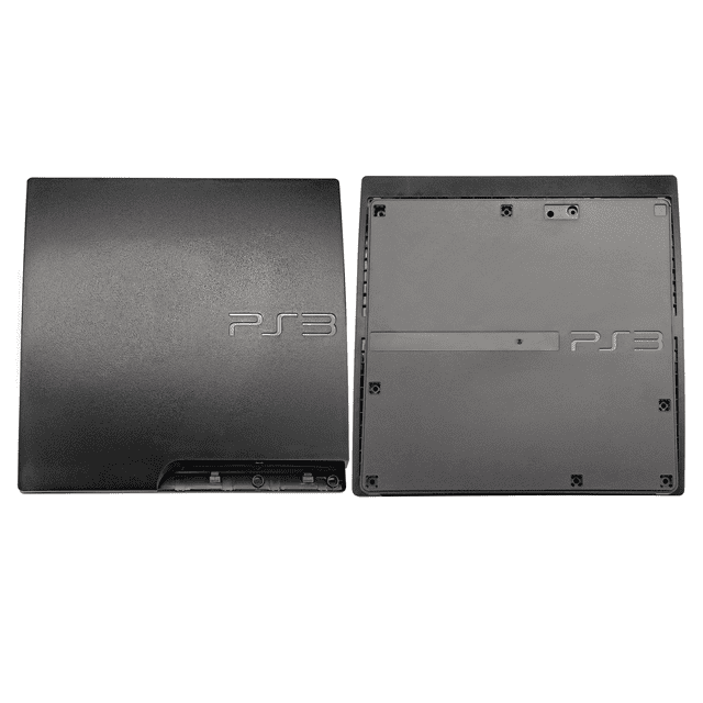 Replacement Top & Bottom Housing Compatible With PlayStation 3 Slim (Black)