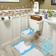 thumbnail image 3 of Binwennn Bathroom Memory Foam Rug Set No Bath Mats for Bathroom Easter White Bunny Rabbit Bathroom Rug Toilet Seat Lid Cover Soft Non Absorbent Shower Washable Home Decorative, 3 of 7
