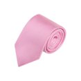 thumbnail image 1 of INSPIRE CHIC Men's Solid Color Narrow Stripes Necktie Graduation Suit Formal Ties Pink, 1 of 5