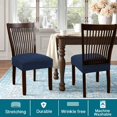 thumbnail image 2 of Stretch Jacquard Chair Seat Covers Seat Covers for Dining Room Chair Covers Chair Seat Slipcovers Removable Washable Chair Seat Cushion Slipcovers for Dining Room (8 Pack, Navy), 2 of 7