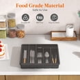 thumbnail image 3 of Silverware Organizer Tray with Lid for Kitchen Drawer and Countertop Storage Utensil Container with Six Compartments, 3 of 3