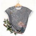 thumbnail image 4 of Hauts d'Été pour Femmes DYTTDG T-shirt à Fleurs Mode pour Femmes Grande Taille Col Rond Manches Courtes Décontracté Ample Tee Haut Hauts pour Femmes Liquidation Moins de 10 Multicolore,XXXXXL, 4 of 5