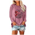 thumbnail image 2 of Hauts de Sortie pour Femmes, Imprimé Décontracté de Noël, Manches Longues, Col Rond, Blouses Grande Taille pour Femmes en Solde, 2 of 5