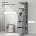thumbnail image 4 of kleankin Armoire de Rangement Étroite pour Salle de Bain, Colonne de Linge Autoportante Grise, 4 of 10