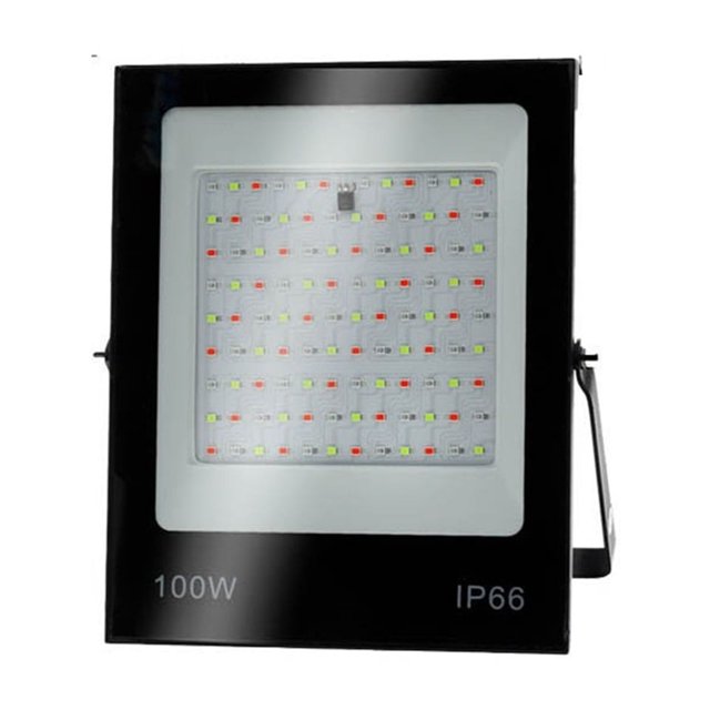 Projecteur à DEL RVB 50W 100W 200W Étanche IP66 pour l'Extérieur avec Télécommande, Lampe pour Laveuse Murale