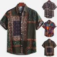 thumbnail image 4 of Shirt Top Loose Fit Lapel Chic Retro Irregular Pattern Summer Male Shirt, 4 of 5