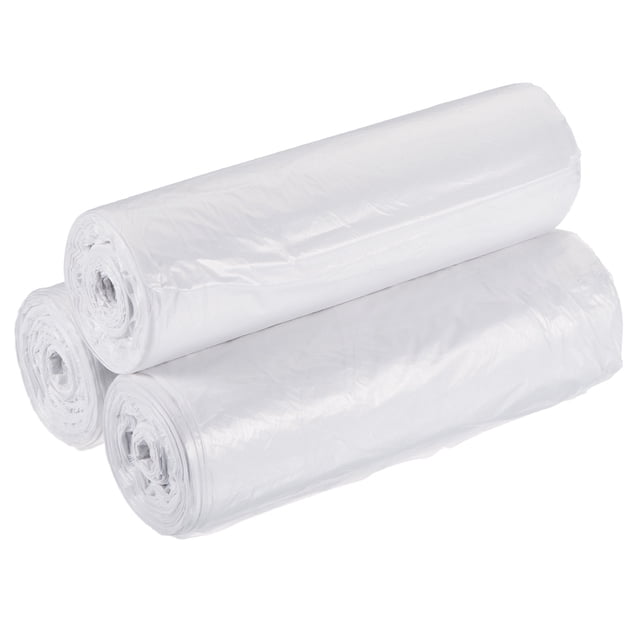 Unique Bargains Sacs à Déchets Petits 2-4 Gallons Doublures de Corbeille à Déchets Blancs, 60 Unités / 3 Rouleaux