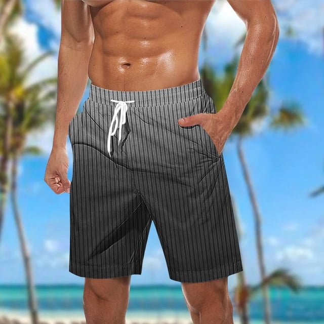 EOYWHK Mens Gym Shorts Big and Tall Athletic Swimwear Shorts Gradient Color Board Shorts Elastic Waist Beach Shorts Drawstring with Pockets ,Sizes S-5XL