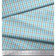 thumbnail image 2 of Soimoi Blue Modal Satin Fabric Window Pane Check Printed Craft Fabric by the Yard 42 Inch Wide, 2 of 3