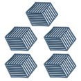 thumbnail image 3 of 5 Pcs Tapis de Couette en Silicone Résistants à la Chaleur Hexagonaux pour Boissons Table Extérieure Plats Chauds Bleu, 3 of 10