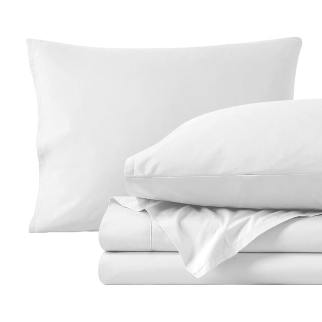 Bare Home Organic Percale Sheet Set - 300 Thread Count - 100% Organic Cotton - Twin XL, White
