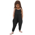 thumbnail image 1 of Girls Jumpsuit Sleeveless Rompers for Girls Loose Casual Rompers with Pockets Clothes for Girls 4T, 1 of 6