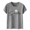 thumbnail image 4 of LUOGENLI T-shirts pour Femme pour Femmes T-shirts pour Femmes Motif Imprimé Tournesol Col Rond Manches Courtes T-Shirt Haut T-shirts pour Femmes T-shirts Graphiques T-shirts Amusants Adulte Fête de la Saint-Patrick Gris P, 4 of 6