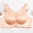 thumbnail image 4 of JUNWELL Women‘s Sexy Plus Size Wire Free Bra Solid ColorPush Up Front Close Butterfly Backless Breathable Lingerie, 4 of 6