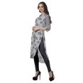 thumbnail image 4 of Moomaya Kurta Tunique à Ourlet Droit Imprimée pour Femmes, Kurti à Col Mandarin, Tenue d'Été, 4 of 6