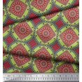 thumbnail image 3 of Soimoi Silk Fabric Floral Mandala Printed Fabric 1 Yard 42 Inch Wide, 3 of 3