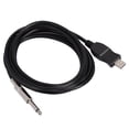 thumbnail image 2 of Black Guitar USB Cable, Guitar Computer Cable, Professional Manufacturing Guitar Audio Cable, Metal + Plastic Without Additional Drivers Black 300cm, 2 of 8