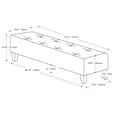 thumbnail image 2 of CorLiving Rosewell Fabric Button-Tufted Accent Bench with Wood Legs, 2 of 9