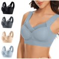 thumbnail image 1 of Timegard Womens 3pc Wireless Bra Mesh Back Smoothing Full Coverage High Support Comfort Thin Bralette, 1 of 6