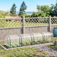 thumbnail image 2 of Outsunny Portable Tunneled Greenhouse with 4 Zippered Doors, PVC Cover, 2 of 10