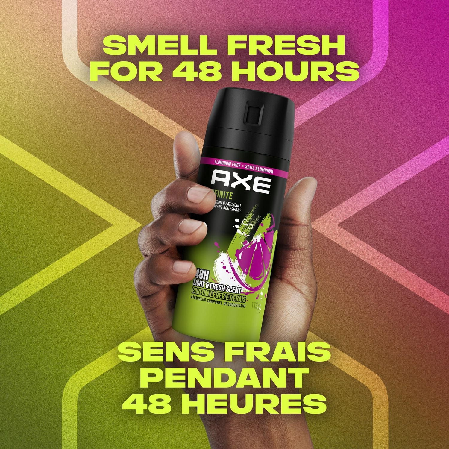 AXE Aluminum-Free Deodorant Body Spray Infinite Grapefruit & Patchouli, 113 g