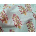 thumbnail image 4 of oneOone Silk Tabby Fabric Leaves & Floral Block Printed Fabric 1 Yard 42 Inch Wide, 4 of 4