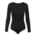 thumbnail image 5 of GPOECD Combinaison Moulante pour Femmes, Décontractée, Couleur Unie, Col Rond, Manches Longues, devant à Boutons, Justaucorps Ajusté, Combinaison pour Femmes, Extensible, Combinaison à Manches Longues pour Femmes 02_Black,L, 5 of 5
