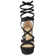 thumbnail image 3 of BLISSFUL STEP Sandales à Talons Hauts Épais à Plateforme à Lacets pour Femmes, 3 of 7