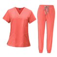 thumbnail image 1 of Milaget Women's Breathable Scrub Set with Pockets, L, 1 of 2