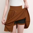 thumbnail image 2 of LNGOOR Jupe Patineuse Mini Plissée Extensible Décontractée pour Femmes avec Shorts Basique Polyvalente Taille Haute, 2 of 5