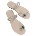 thumbnail image 2 of Styesk Womens Sandals Women's Summer Clip-toe Beach Rhinestone Soft Soled Flat Sandals, 2 of 4