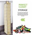 thumbnail image 2 of 10 Shelf Hanging Shoe Storage Organizer Hanging Shoe Shelves Collapsible Wardrobe Storage, 2 of 8