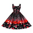 thumbnail image 1 of MesaSe Robe Imprimée de la Saint-Valentin pour Femmes Col en U Sans Manches Fermeture Éclair Grand Ourlet une-Pièce S/ M/ L/ TG/ TTG, 1 of 4