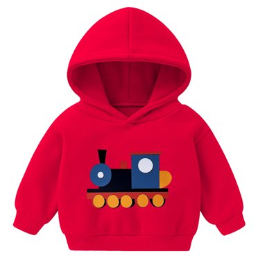Zshosam Chandail pour Garçons Chandail à Capuchon pour Garçons Chandails à Capuchon à Enfiler Manches Longues Hauts Chauds Taille 2T 3T,(Rouge 2-3 Ans)