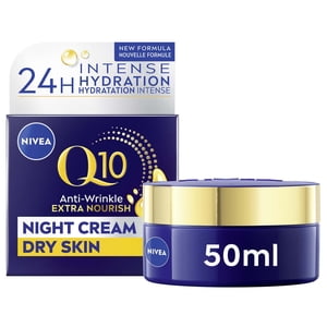 NIVEA Q10 Anti-Wrinkle Moisture Replenishment Night Face Cream, Dry to Very Dry Skin