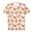 thumbnail image 1 of T-shirts Filles Manches Courtes Imprimé Papillons Décontracté Hauts Filles Orange 2-3 Ans, 1 of 4