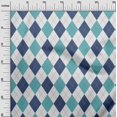 thumbnail image 3 of oneOone Polyester Spandex Turquoise Blue Fabric Check Argyle Craft Projects Decor Fabric Printed By The Yard 56 Inch Wide, 3 of 4