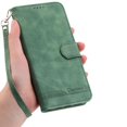 thumbnail image 4 of Wallet Case for Xiaomi Redmi A7 Pro Flip Phone Case with Card Slots, Cash Pocket, Kickstand, Magnetic Closure & Wrist Strap, TPU Soft Shell Cover Green, 4 of 6