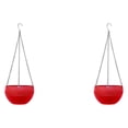 thumbnail image 2 of kurtrusly 2pieces Hanging Flower Pot – Easy To Maintain And Not Easy To Deform Removable Hanging Chain Plastic Hanging Flower Pots red 2Set, 2 of 6