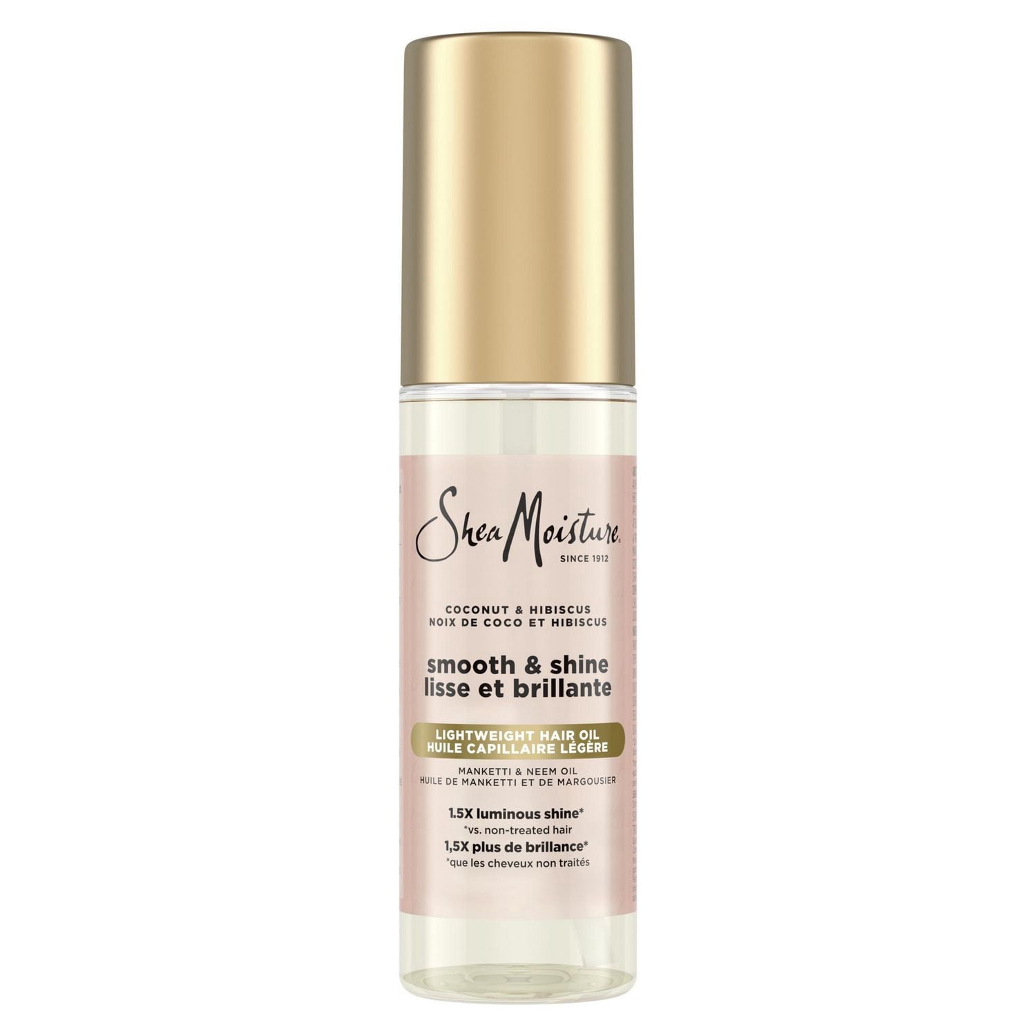 SheaMoisture Huile Capillaire Légère Lisse et Brillante Noix de Coco et Hibiscus, 97 ml