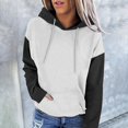 thumbnail image 2 of MeetoTime Women's Color Block Hoodie Fall Fleece Long Sleeve Crew Neck Oversized Hooded Sweatshirt Pullover Tops, 2 of 6