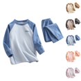 thumbnail image 3 of 2025 Winter And Fall Pajama Set Boy's And Girl's Printing Conditioning Clothes Two Piece Set Conditioning Sleepwear Gray, 3 of 3