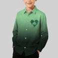 thumbnail image 2 of RXMEKW Chemise à Manches Longues Imprimée de la Saint-Patrick pour Garçons avec Col Rabattu, 95 % Coton 5 % Élasthanne, Vert, 2 of 7