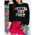 thumbnail image 4 of FOCUSNORM Women's Christmas Loose Pullover Sparkly Rhinestone Letter Print Long Sleeve Crew Neck Sweatshirt, 4 of 7