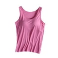 thumbnail image 2 of UPPADA Womens Crewneck Tank Tops Summer Sleeveless Scoop Neck Tees Solid Color Basic Slim Fitted Cami Shirts Womens Tank Tops Camisole Top Built In Bra Adjustable Straps,Clearance on sale, 2 of 4