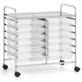 thumbnail image 1 of Costway 12 Drawers Rolling Cart Storage Scrapbook Paper Studio Organizer Bins Clear, 1 of 10