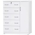 thumbnail image 1 of Pemberly Row Modern 5 Drawer Wooden Tall Chest Wardrobe in White, 1 of 2